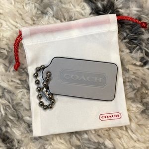 3.5” XL Coach Silver Leather Hangtag